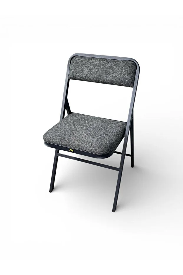 Katlanır Kamp Sandalyesi Piknik Sandalyesi Keten Gri Kumaş 4'lü